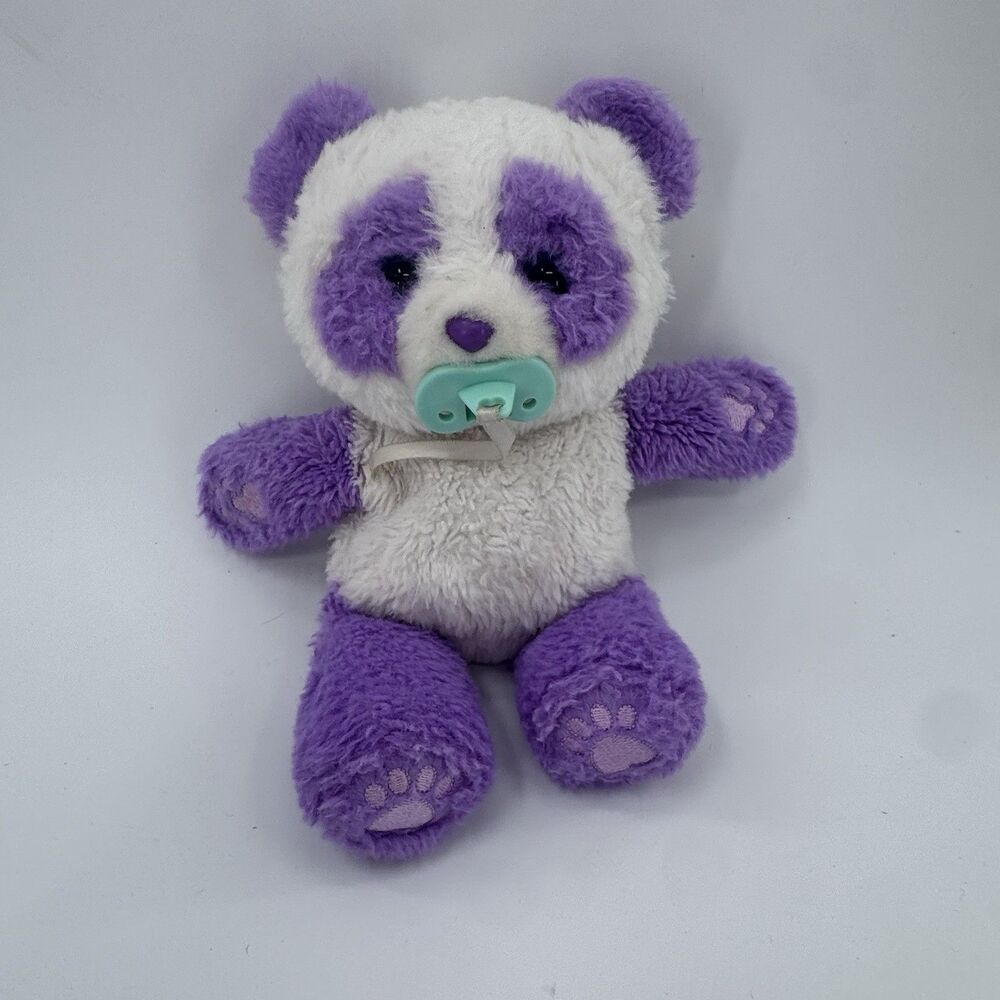 Little Live Pets Cozy Dozys Petals Purple White Panda Bear Pacifier 10” Works